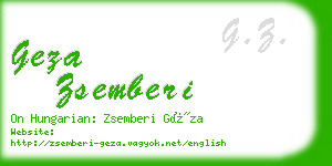 geza zsemberi business card